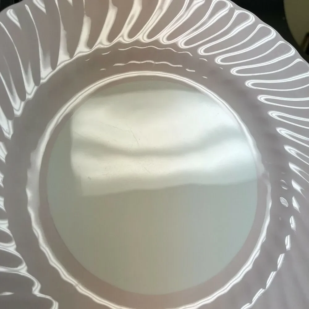 Minton Dinner Plates Swirl Edge Pink White 10 5/8
